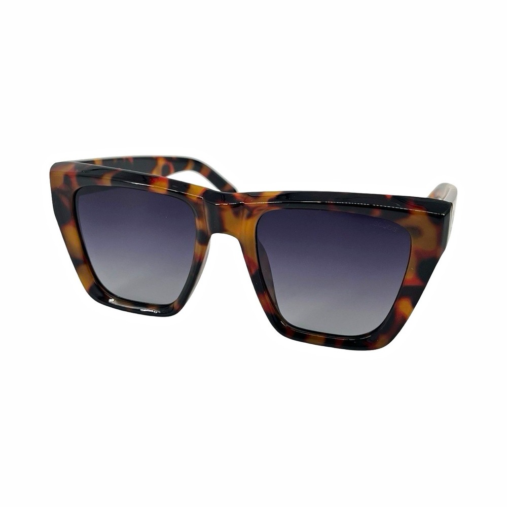SOJOS SJ2179 Cat Eye Sunglasses Brown Tortoise Shell Gray Gradient UV400 144mm